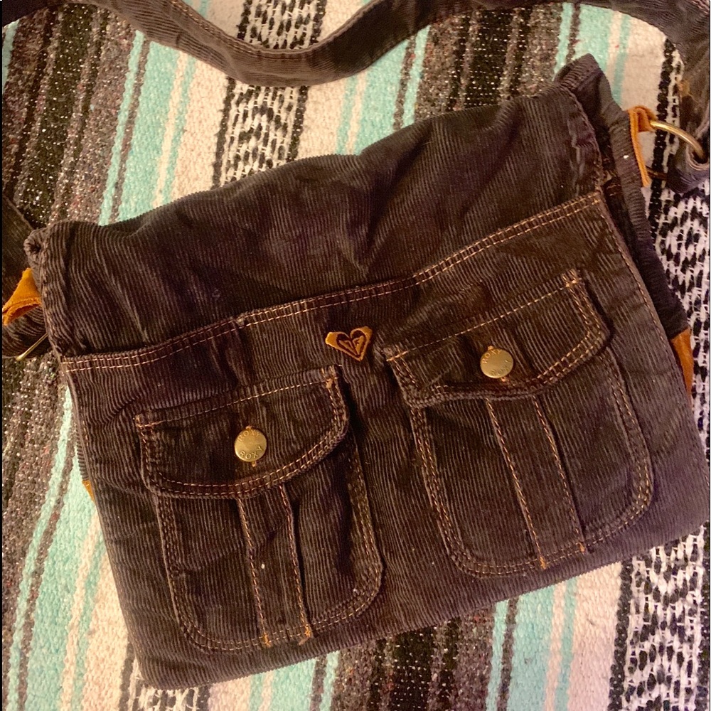 Roxy- navy corduroy messenger bag- laptop, bookbag